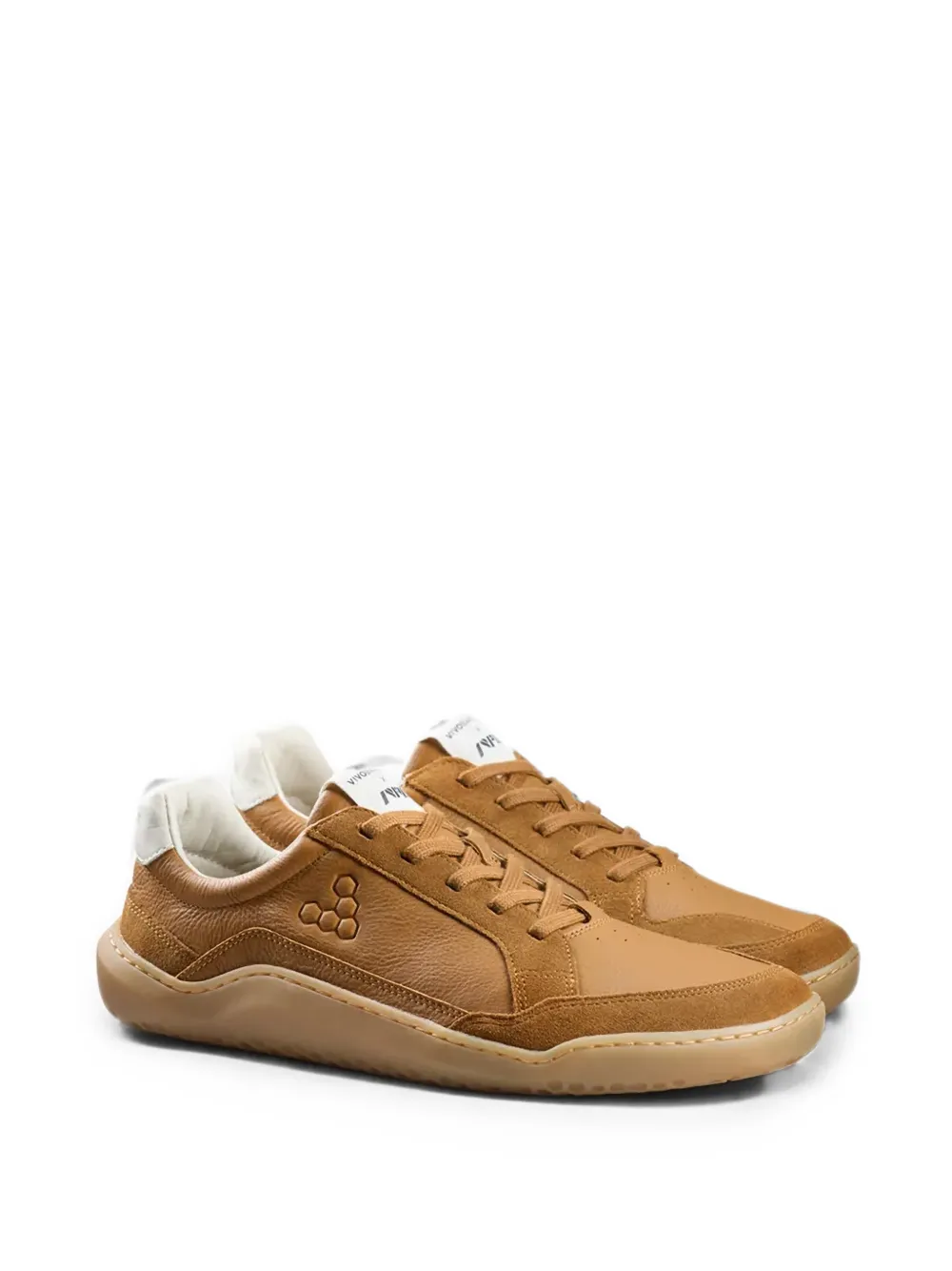 Vivobarefoot Gobi II panelled leather sneakers Bruin