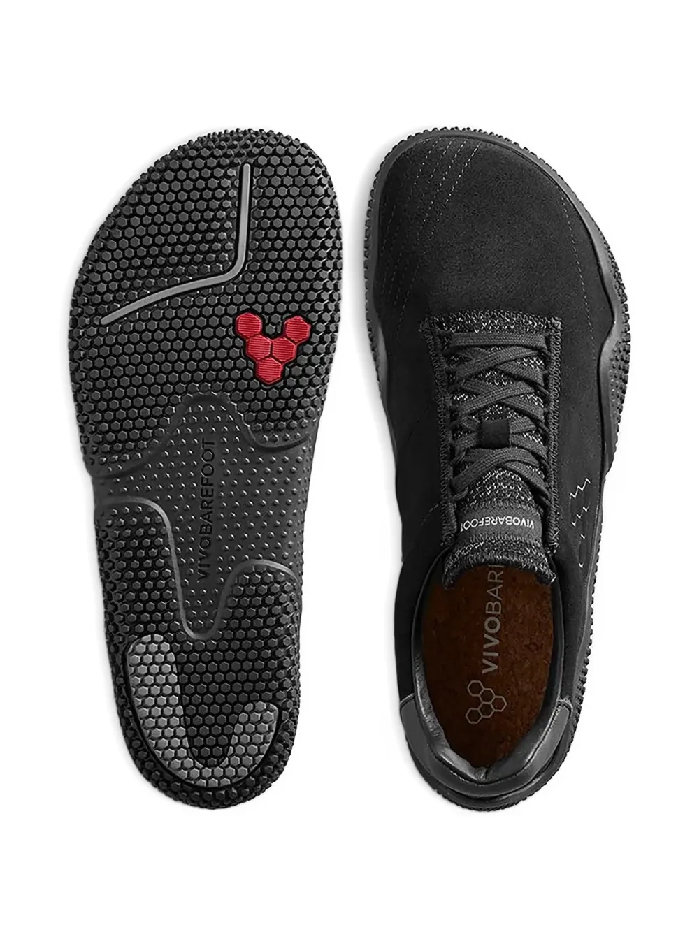 Vivobarefoot Motus Studio suede lace-up sneakers Zwart