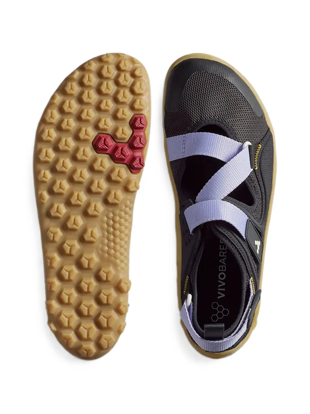 Vivobarefoot mesh-panelled touch-strap slip on Zwart