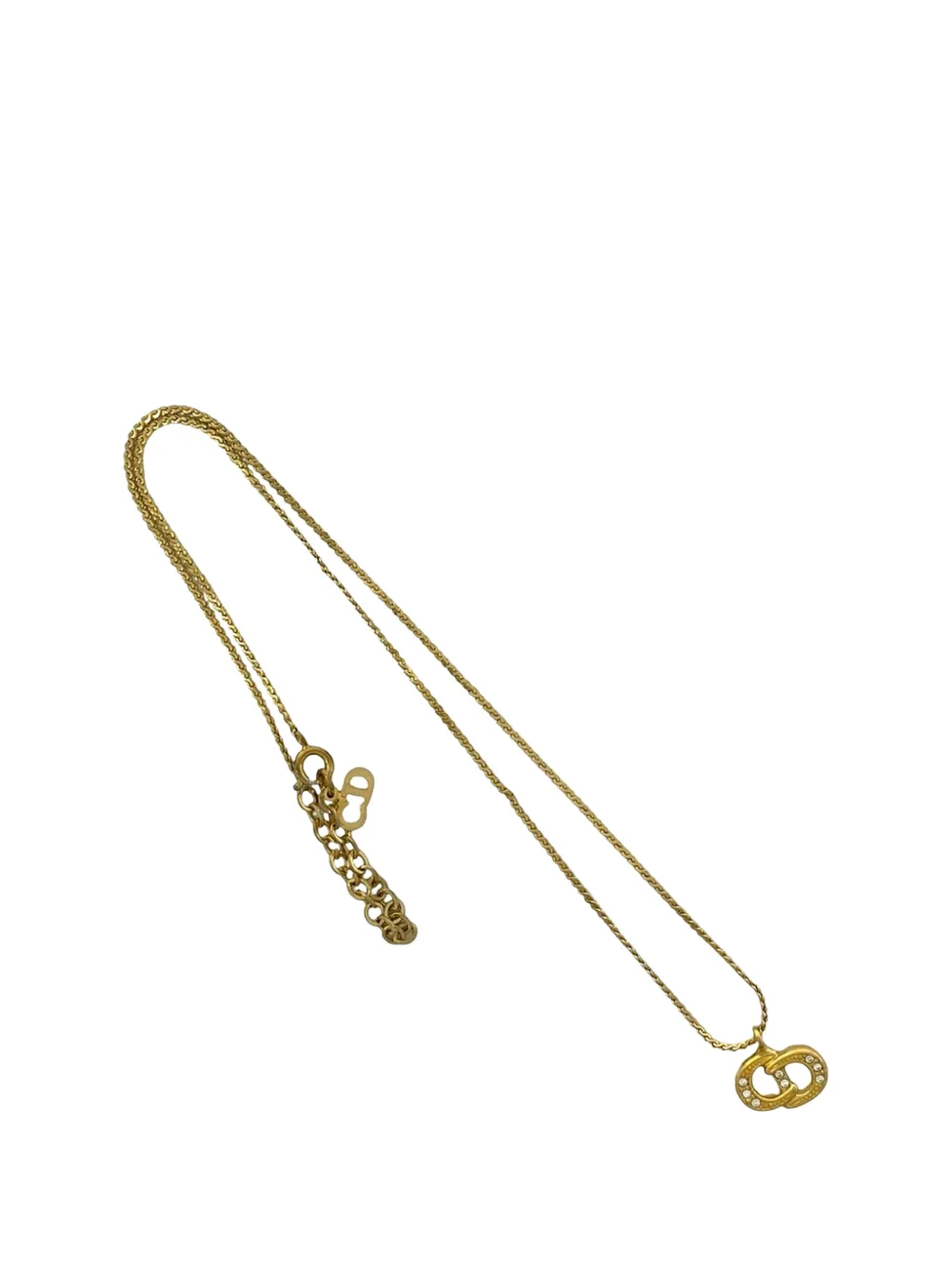 Christian Dior Pre-Owned 2000-2026 Gold Plated Strass CD Logo Pendant Necklace costume necklace - Oro