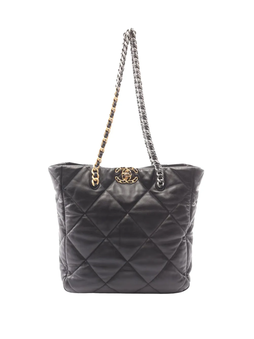 CHANEL Pre-Owned 2021-2026 Lambskin Vertical 19 Shopping tote bag - Nero
