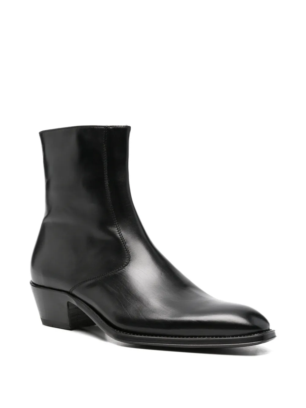 ERALDO side-zip leather ankle boots Zwart