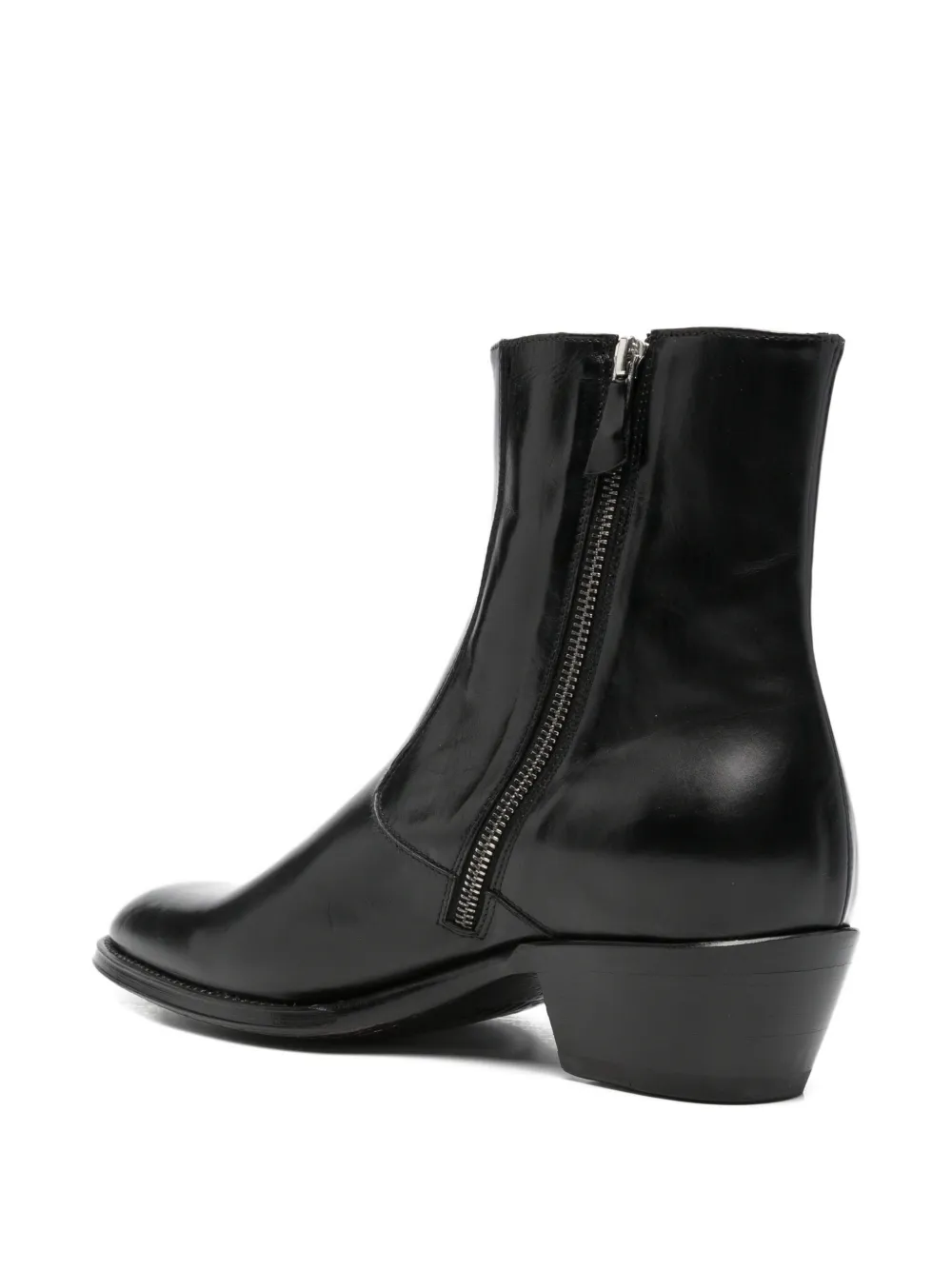 ERALDO side-zip leather ankle boots Zwart