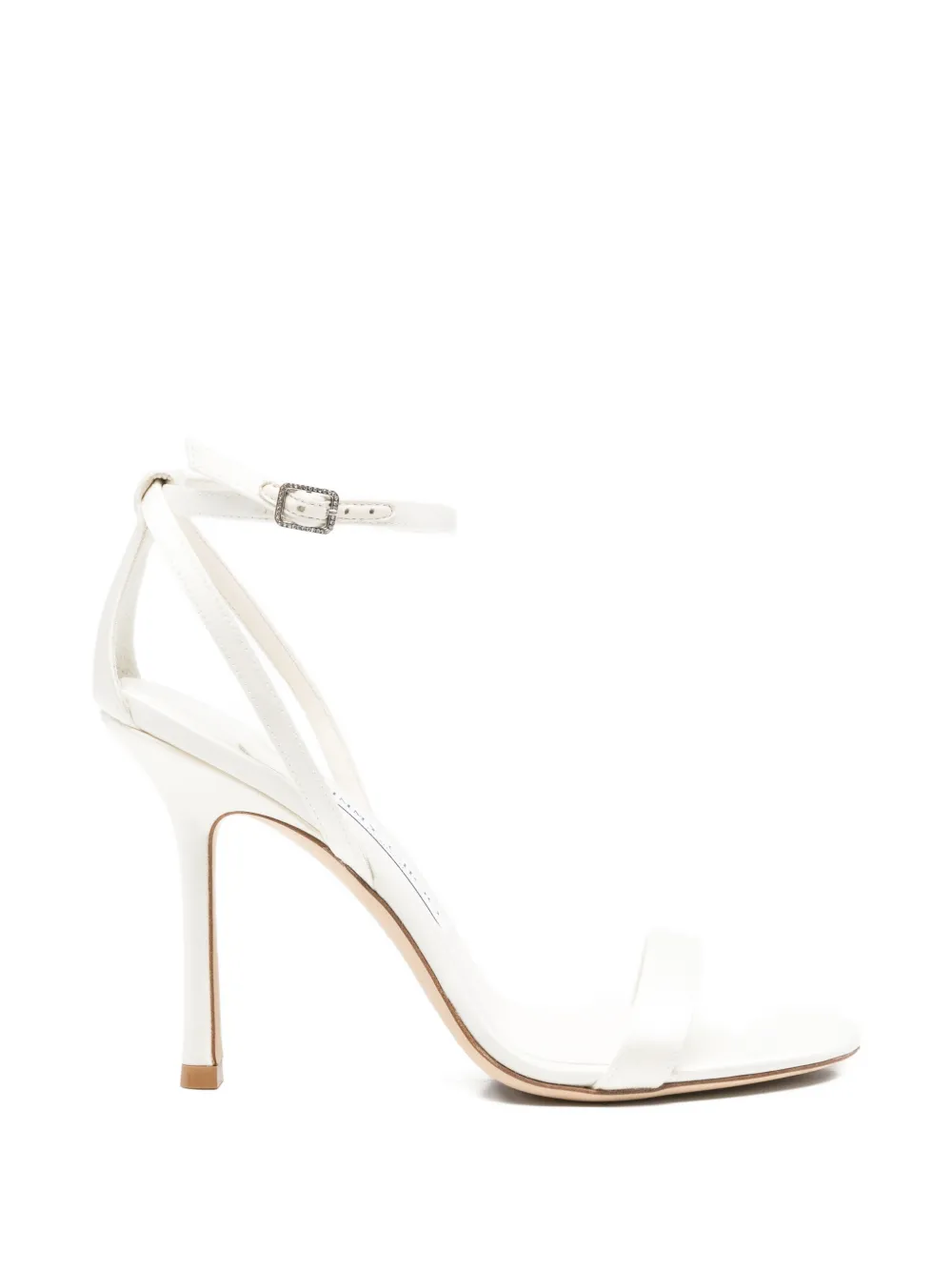 Jimmy Choo Moza crystal-buckle ankle-strap sandals - Bianco