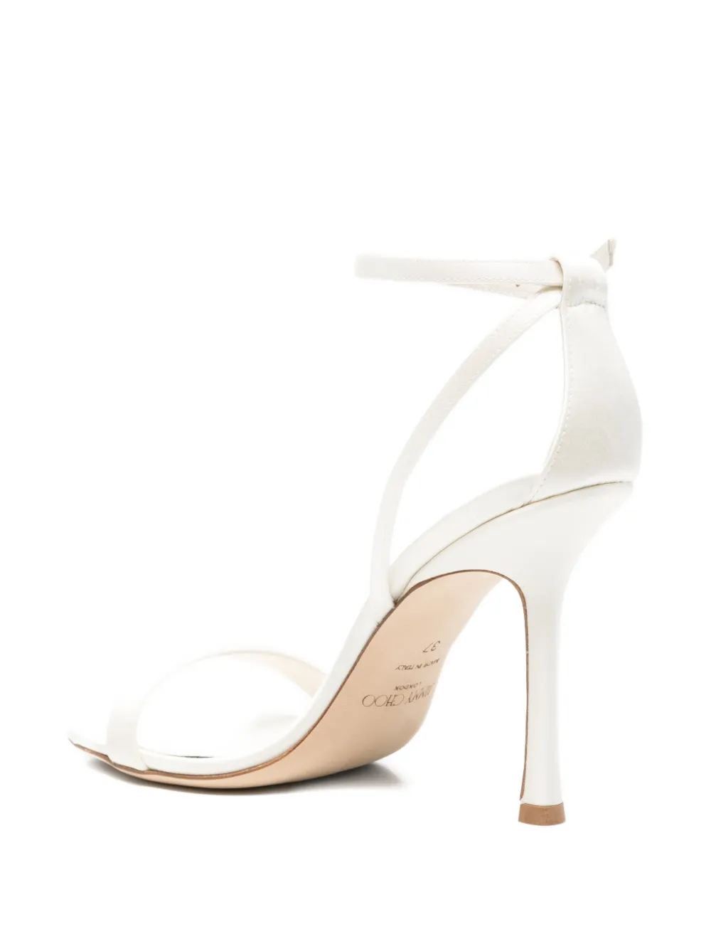 Jimmy Choo Moza crystal-buckle ankle-strap sandals Wit