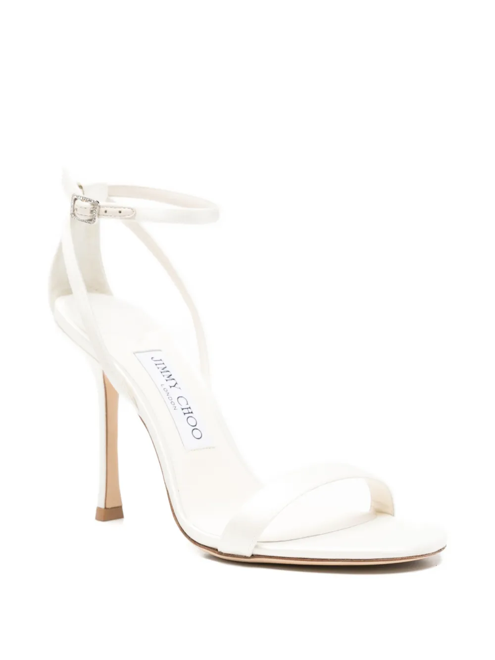 Jimmy Choo Moza crystal-buckle ankle-strap sandals Wit