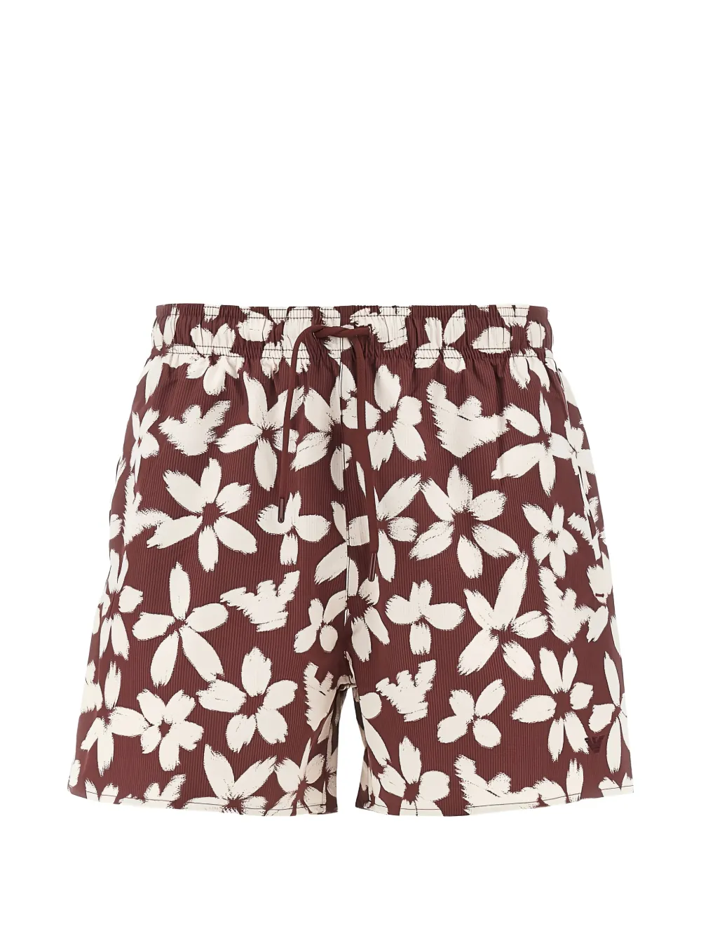 Emporio Armani floral-print drawstring swim shorts - Rosso