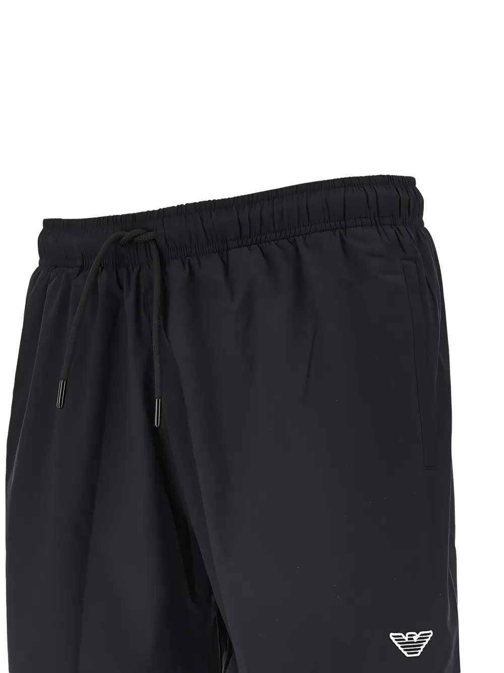 Emporio Armani Zwembroek met logoprint en trekkoord Zwart
