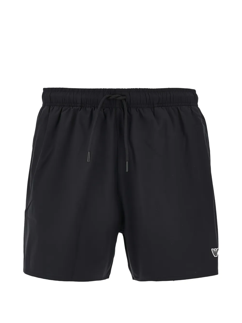 Emporio Armani logo-print drawstring swim shorts - Nero