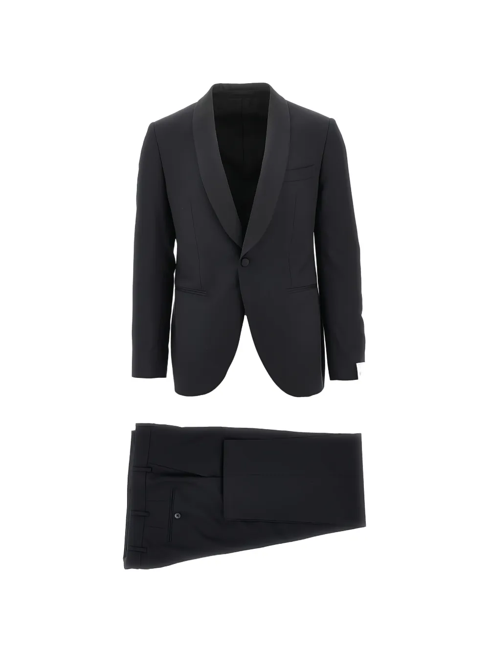 Luigi Bianchi shawl-lapel single-breasted wool suit - Nero