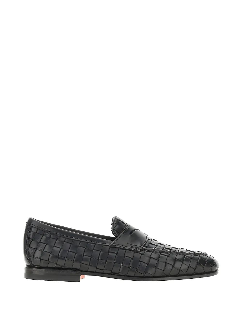 Santoni woven leather penny loafers - Nero