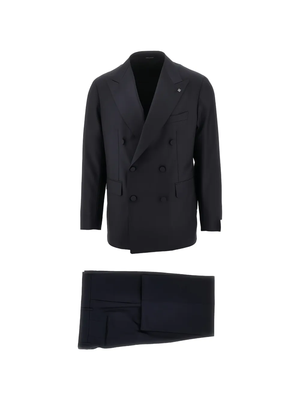 Tagliatore Super 110's double-breasted wool suit - Blu