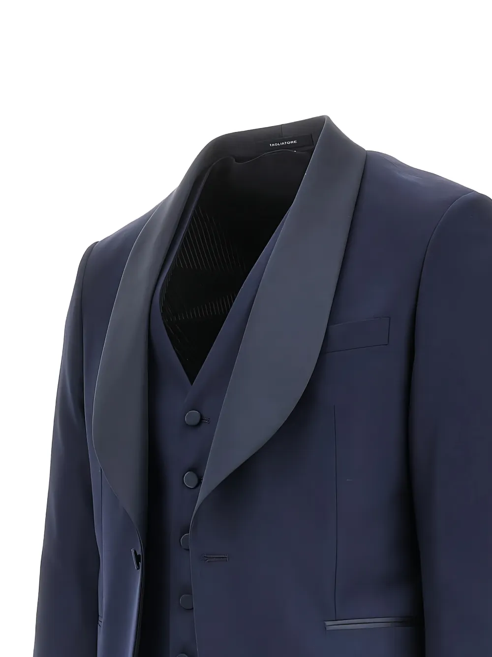 Tagliatore Super 110's wollen pak met sjaalrevers Blauw