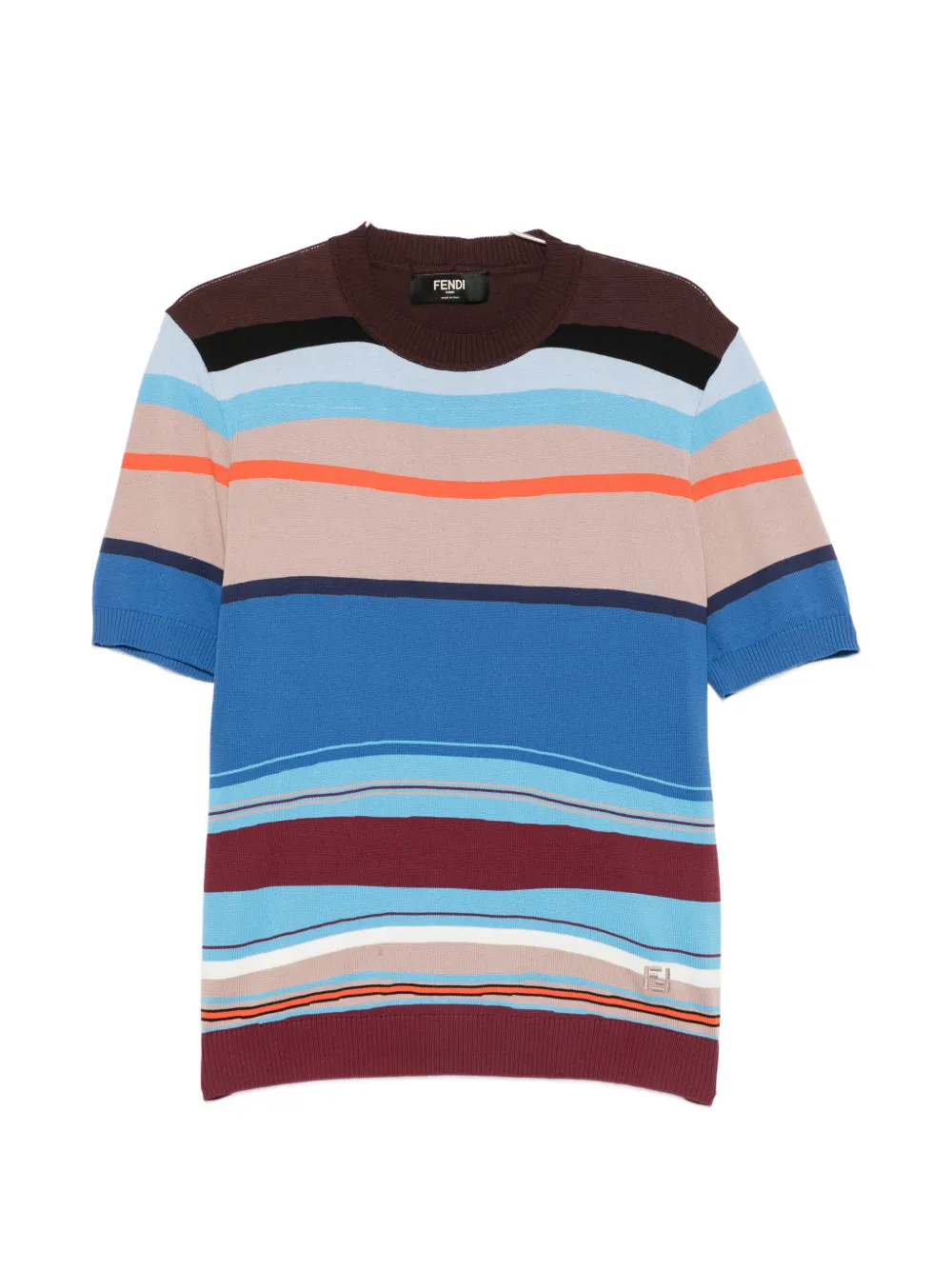 FENDI striped short-sleeve top - Blu
