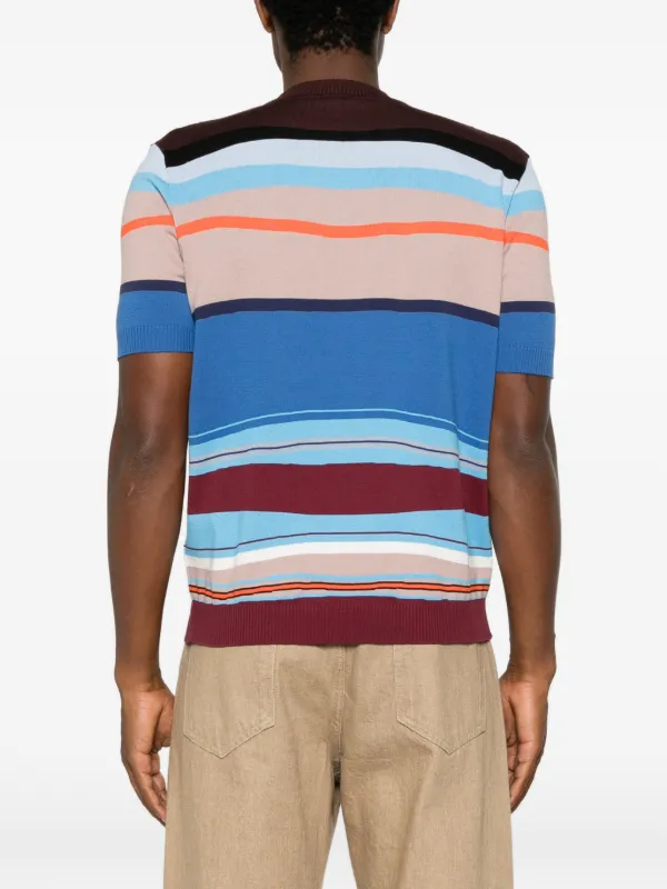 FENDI Striped short-sleeve Top | Blue | FARFETCH