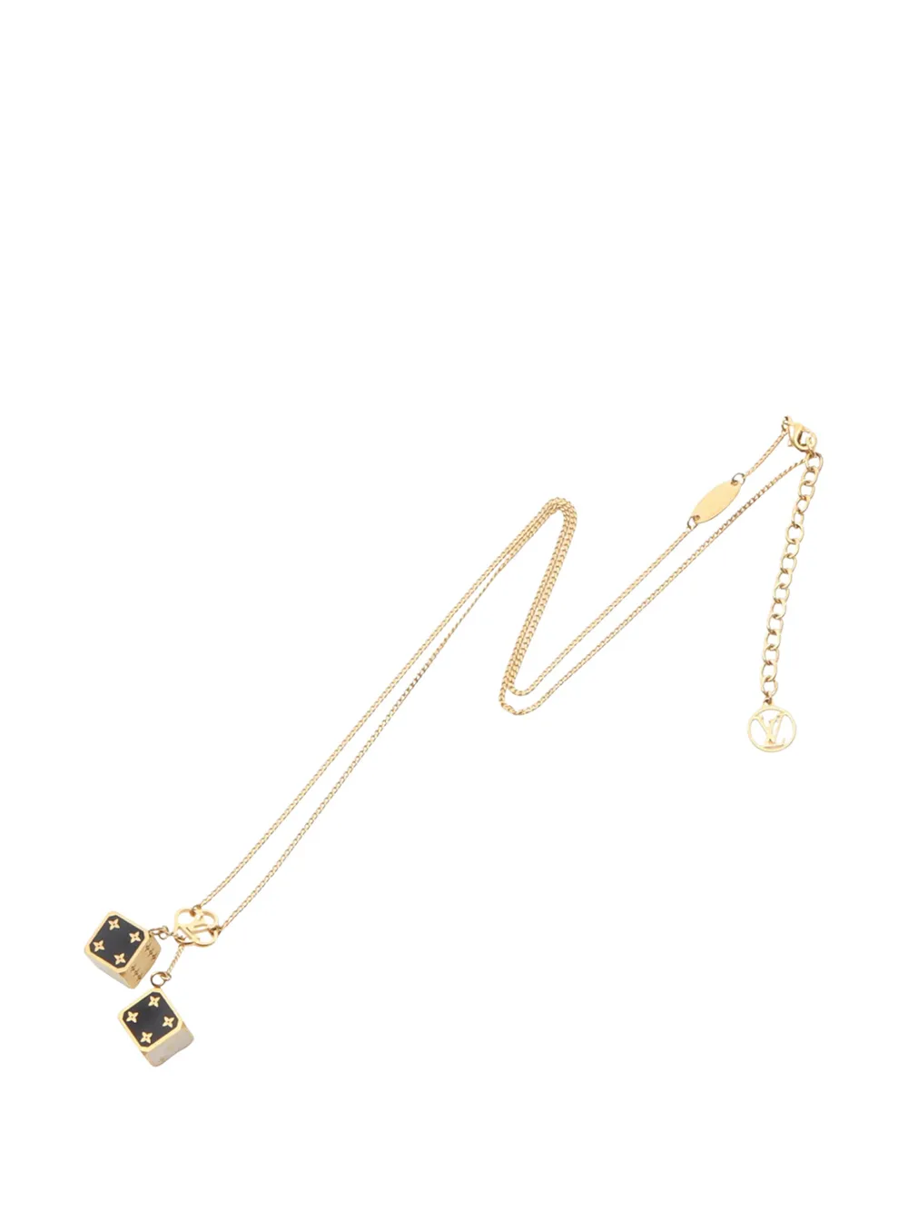 Louis Vuitton Pre-Owned 2020 Gold Plated Game On Dice Pendant Necklace costume necklace - Oro