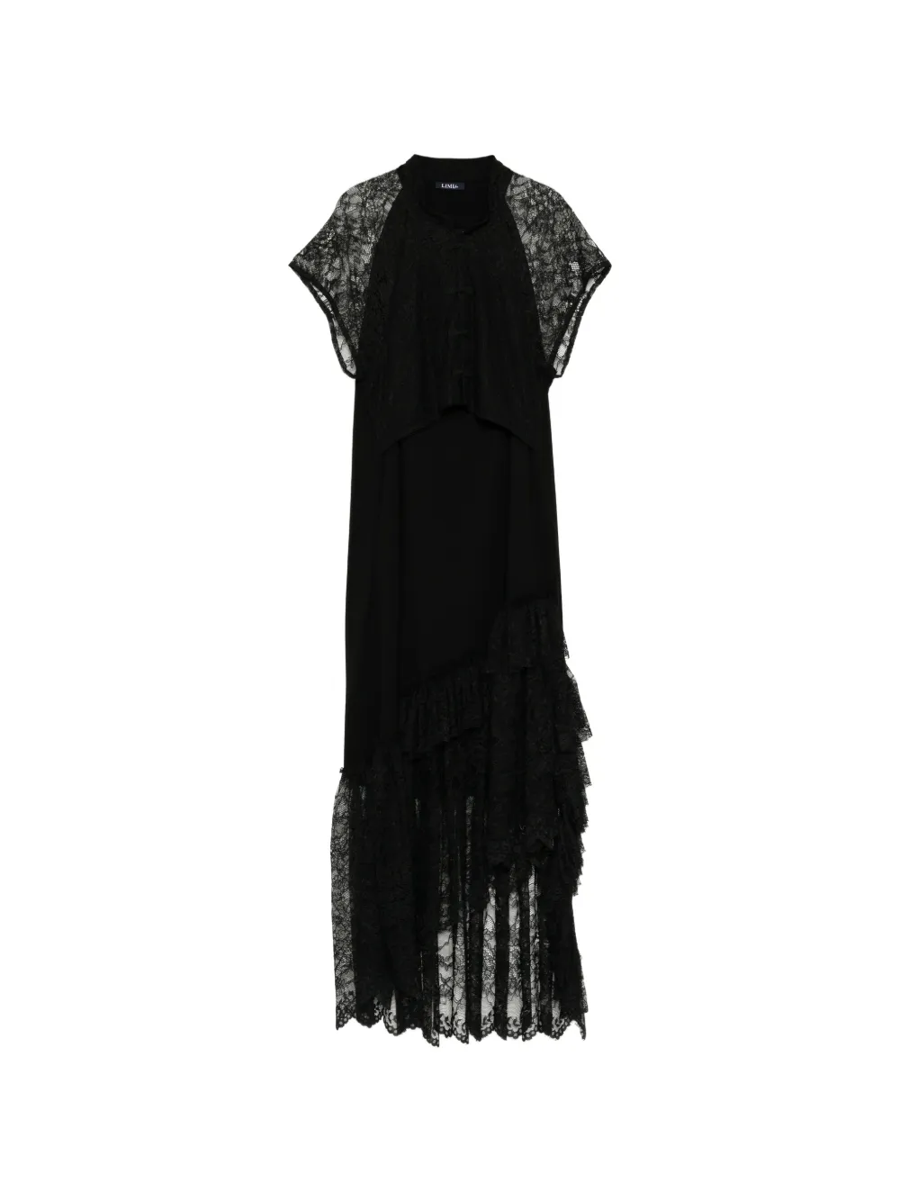 Limi Feu lace-panelled ruffled dress - Nero
