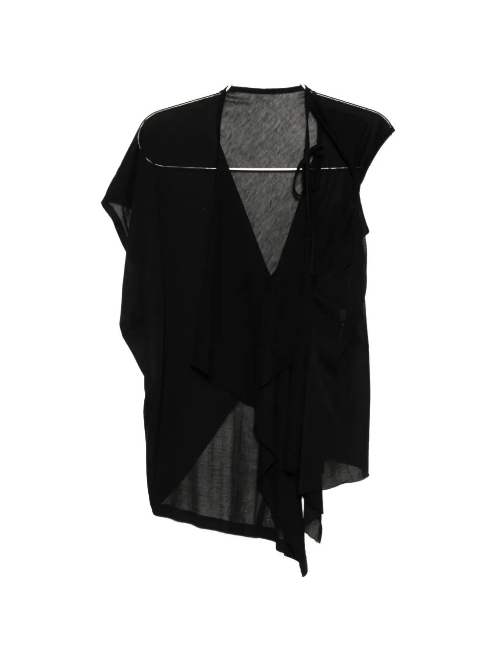 Yohji Yamamoto asymmetric draped top - Schwarz
