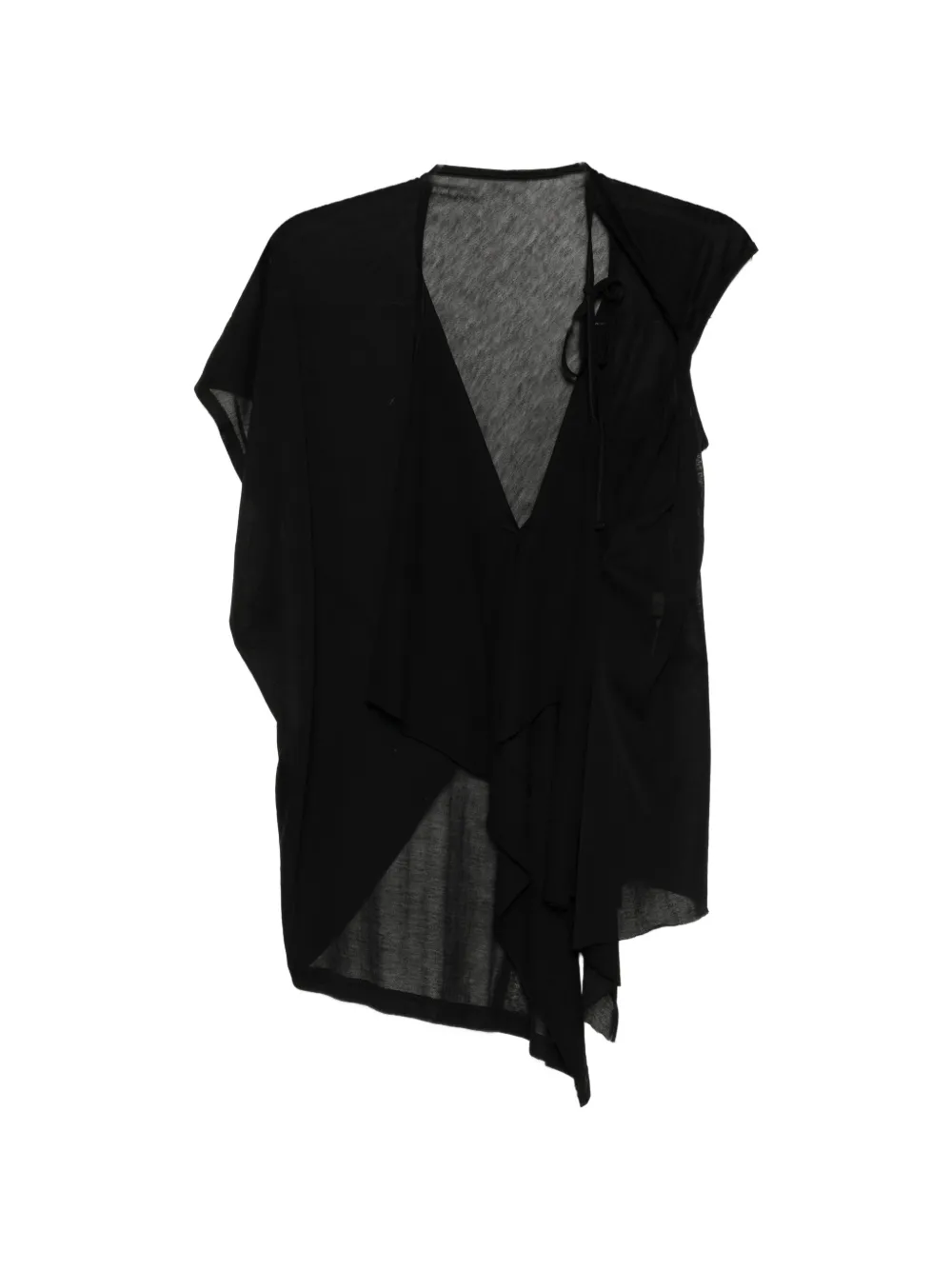 Yohji Yamamoto asymmetric draped top - Nero
