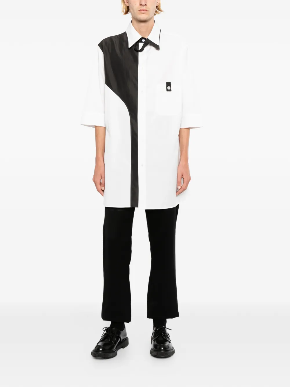 Yohji Yamamoto Overhemd met colourblocking Wit