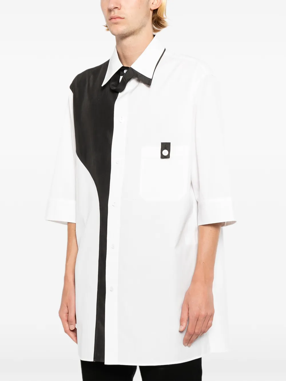 Yohji Yamamoto Overhemd met colourblocking Wit