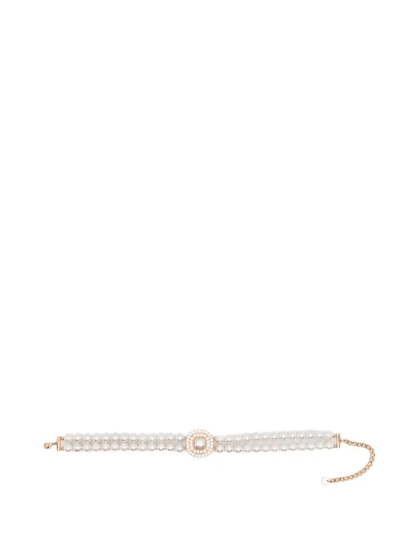 Self-Portrait Gold Crystal Pearl Choker