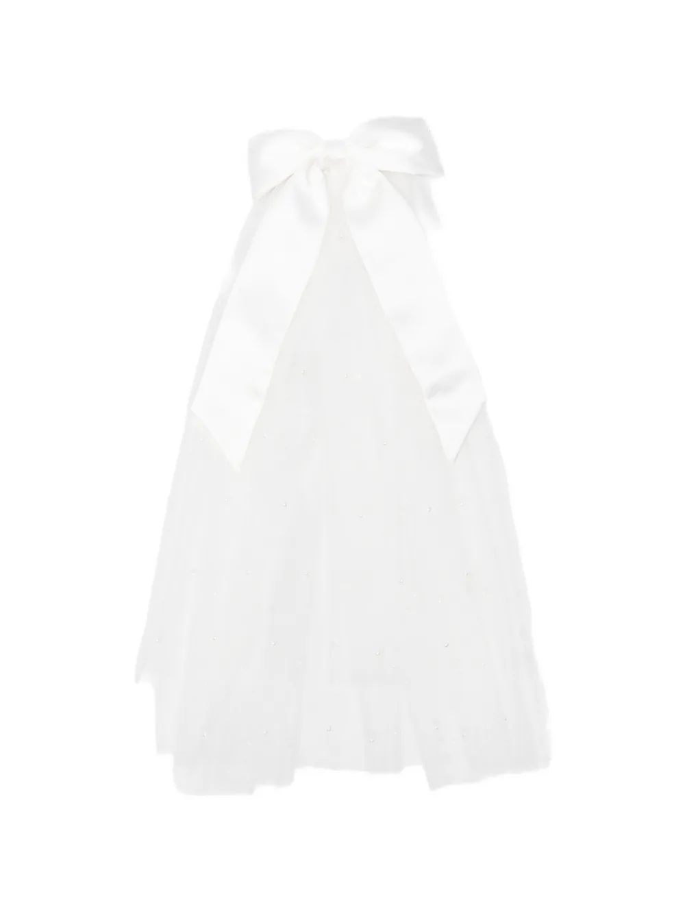 Self-Portrait bow-embellished veil - Bianco