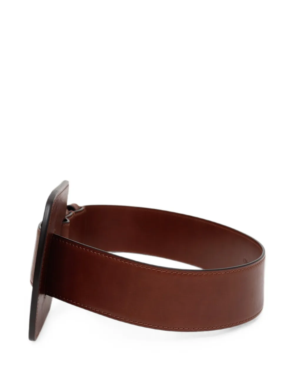 Chloé Max leren riem met oversized gesp Bruin