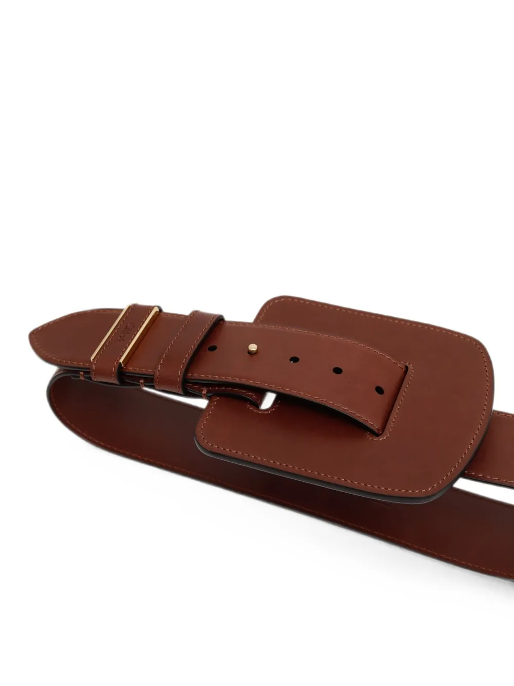 Chloé Max leren riem met oversized gesp Bruin