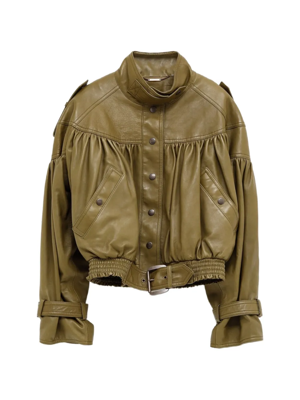 Chloé belted gathered jacket - Verde