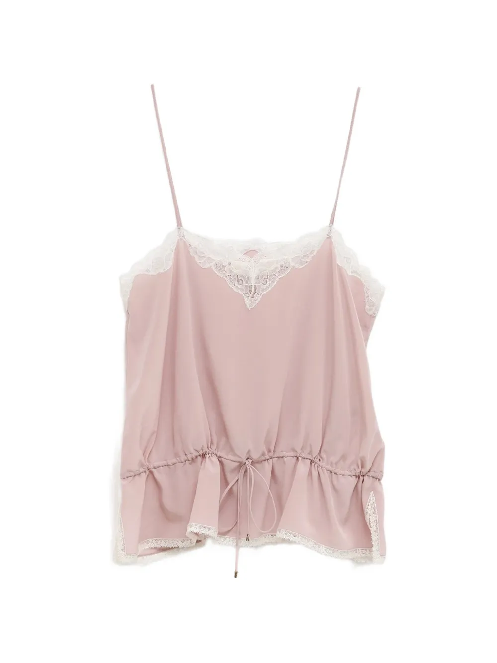 Chloé lace-trim drawstring camisole top - Rosa