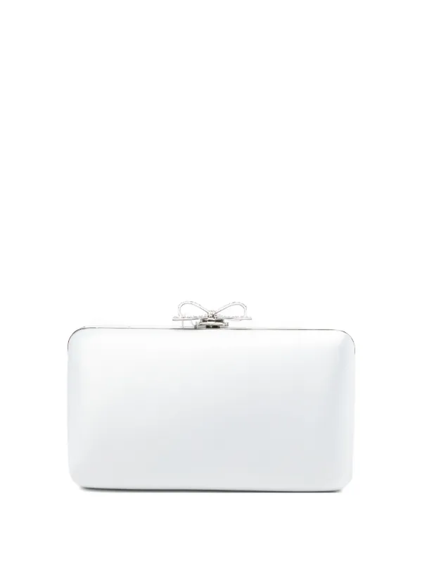 Self-Portrait Satin Clutch Bag in Blue