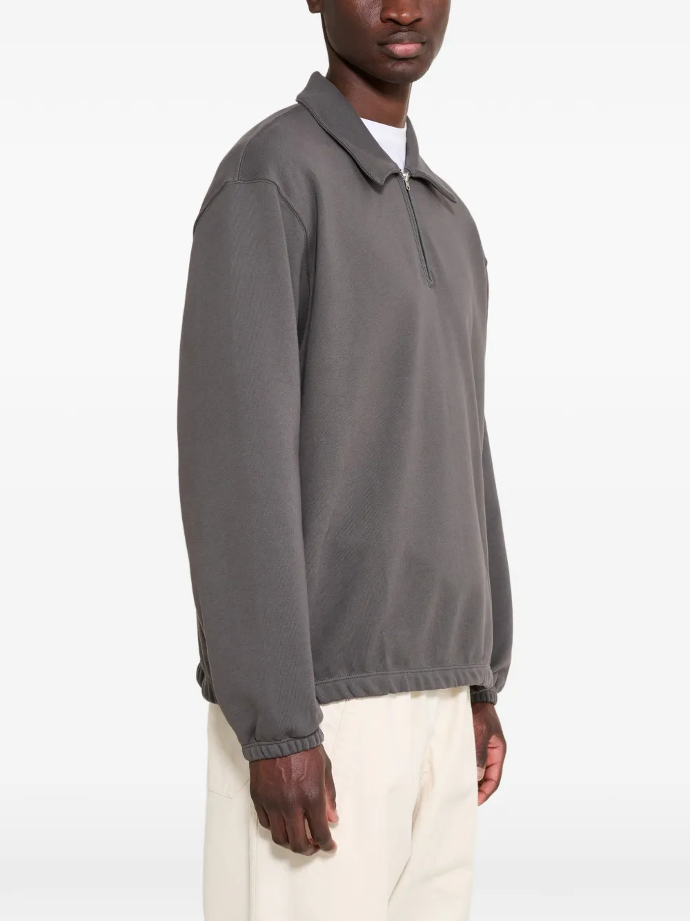 Lady White Co. Topper sweater met kwart rits Grijs