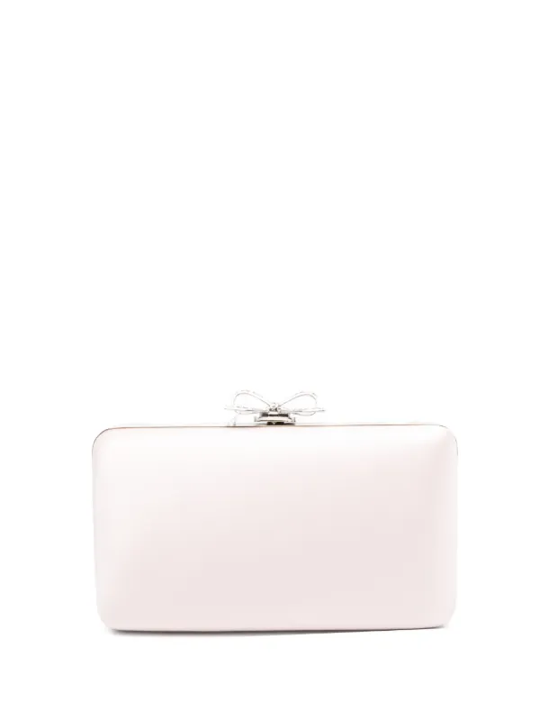 Self-Portrait Satin Clutch Bag in Pink