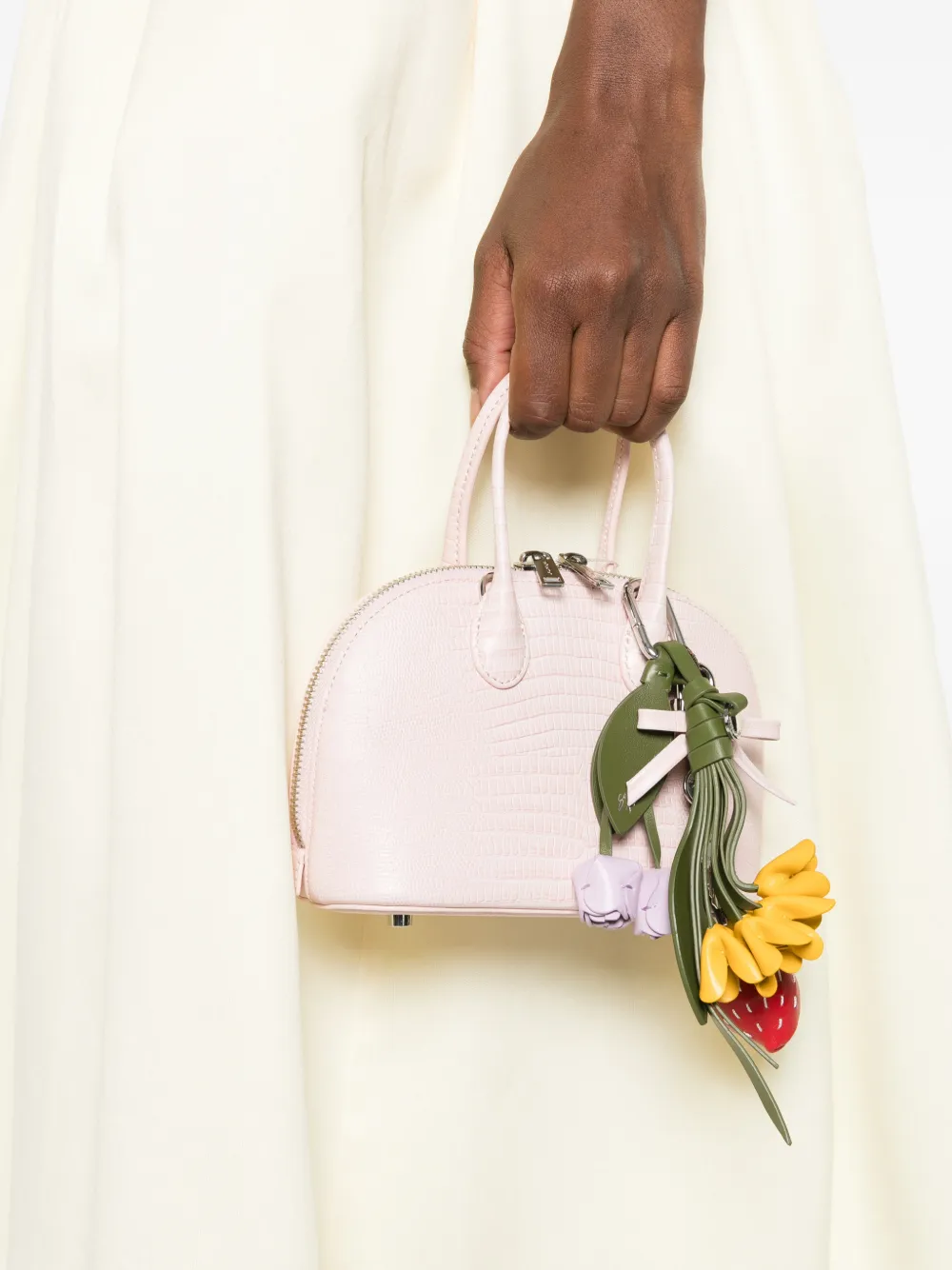 Self-Portrait Embossed Leather Pink Mini Bag, view 2