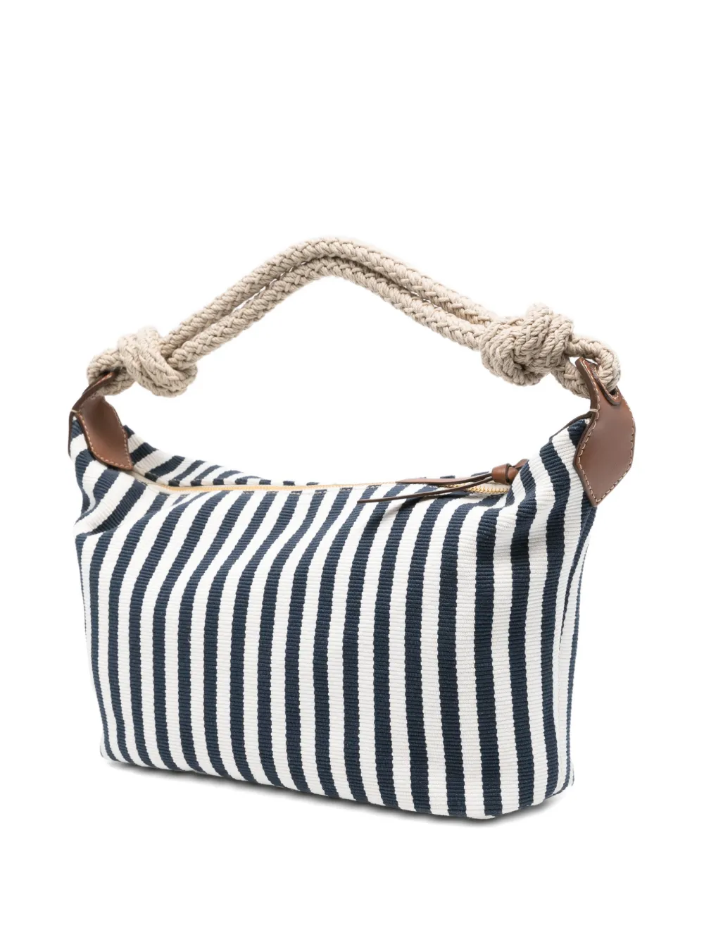 Miu Gestreepte shopper met handgreep Blauw