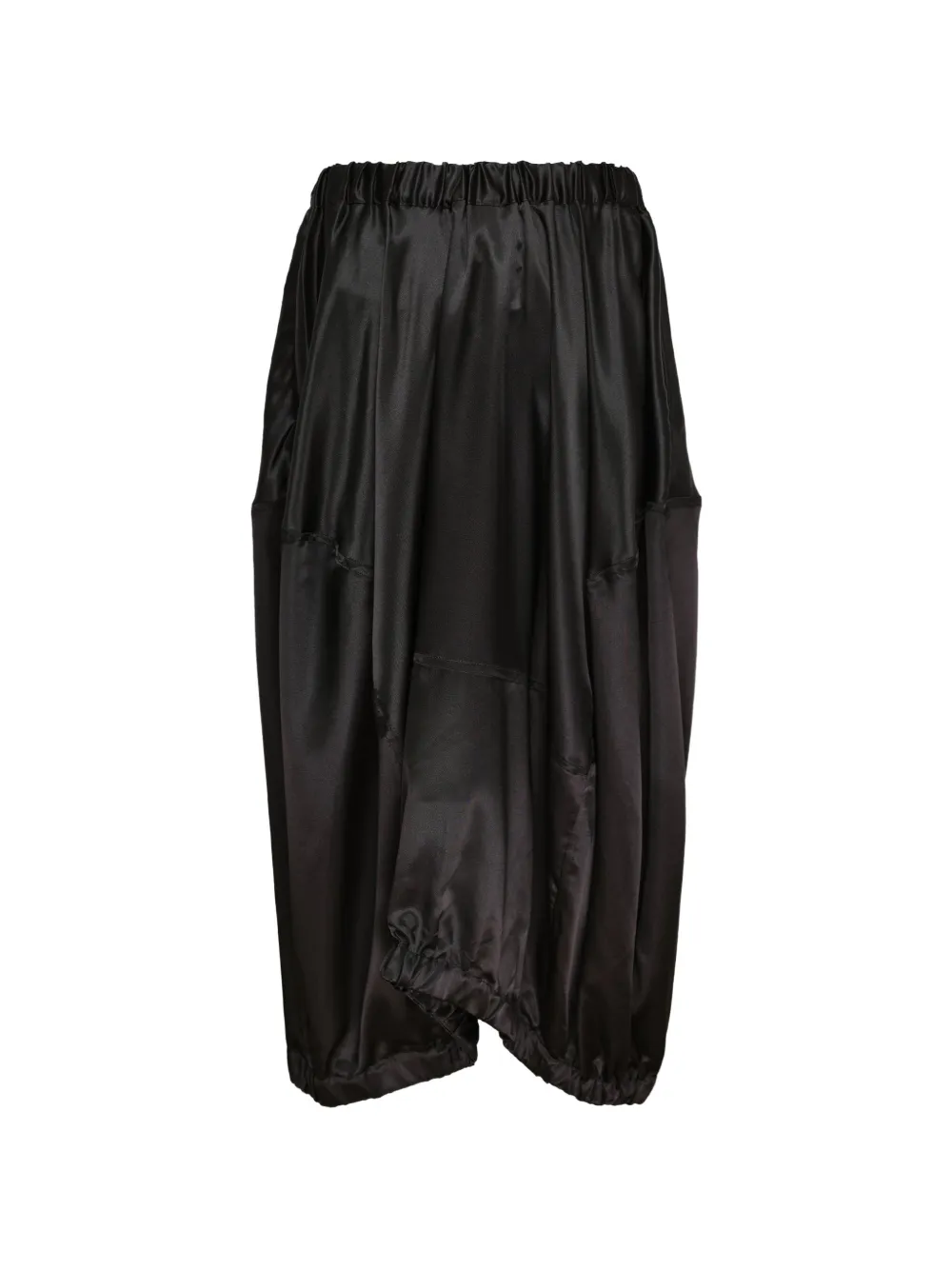 Black Comme Des Garçons Satijnen gedrapeerde midi-rok Zwart