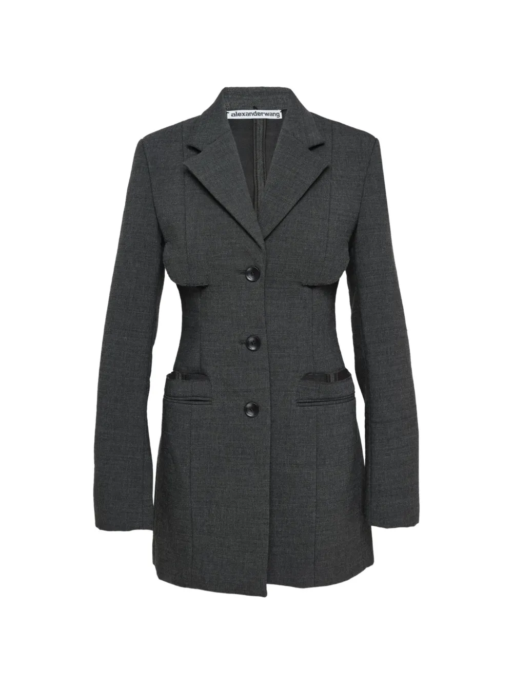 Alexander Wang cut-out single-breasted blazer - Grau