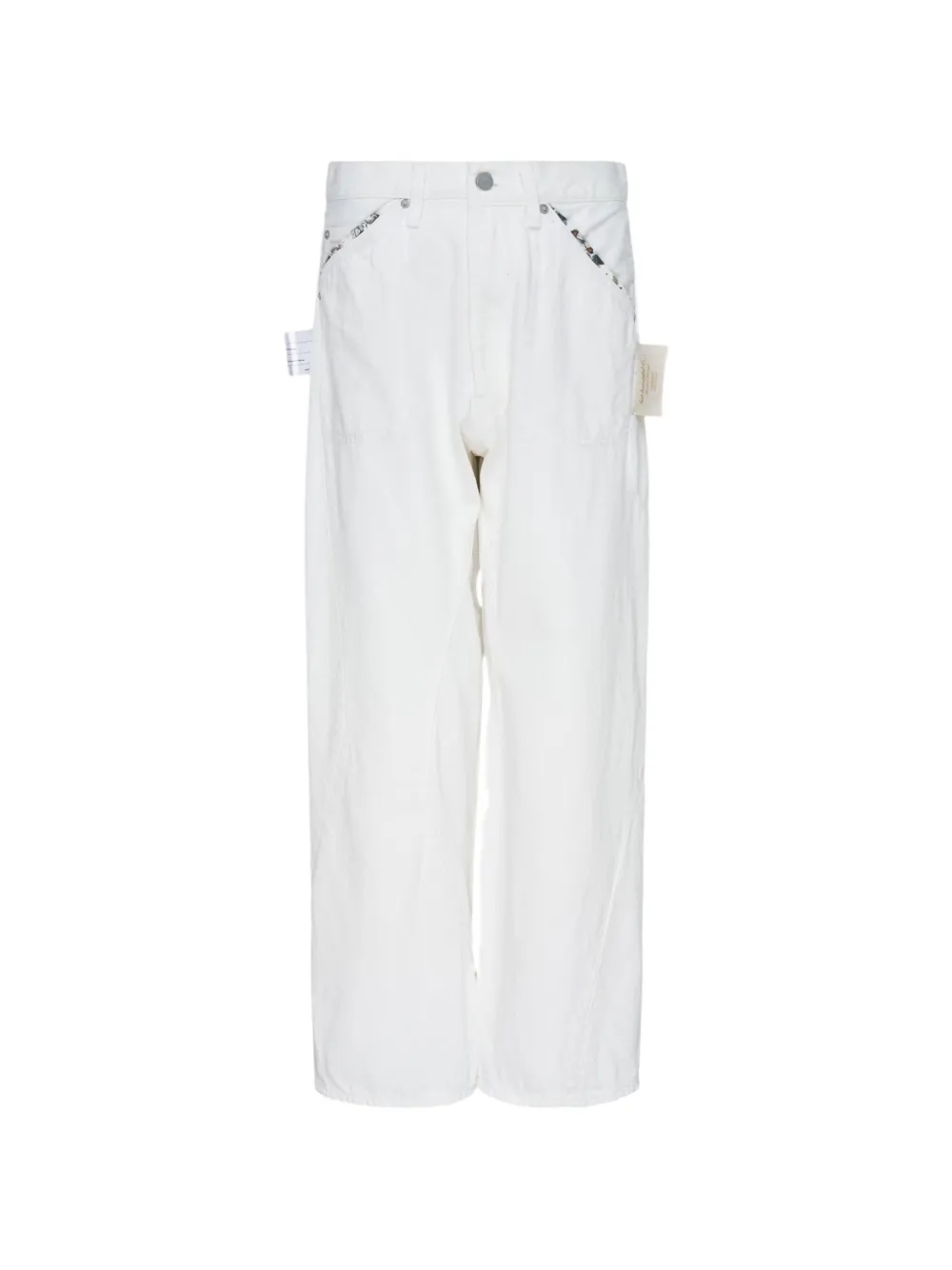 Undercover floral-trim jeans - Bianco