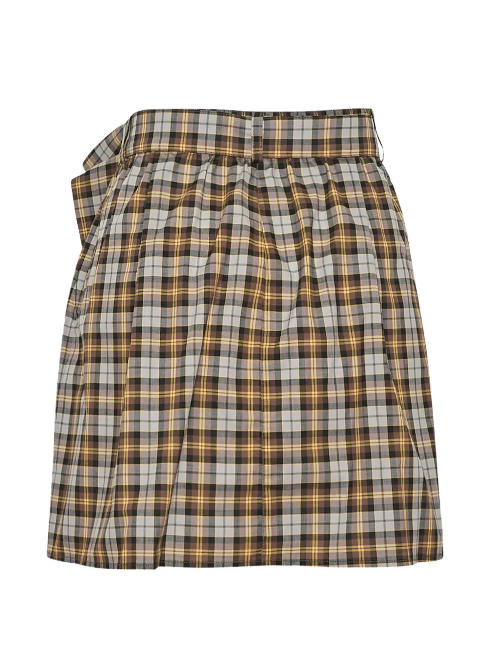  Msgm Falda Midi A Cuadros - Marrón 