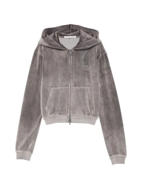 Alexander Wang hoodie de velour con detalles de cristal