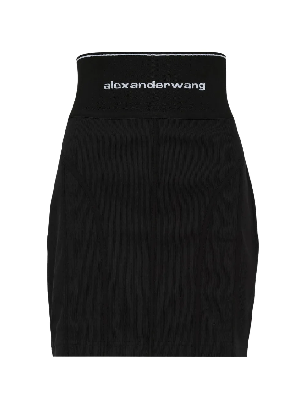 Alexander Wang ribbed high-waisted midi skirt - Nero