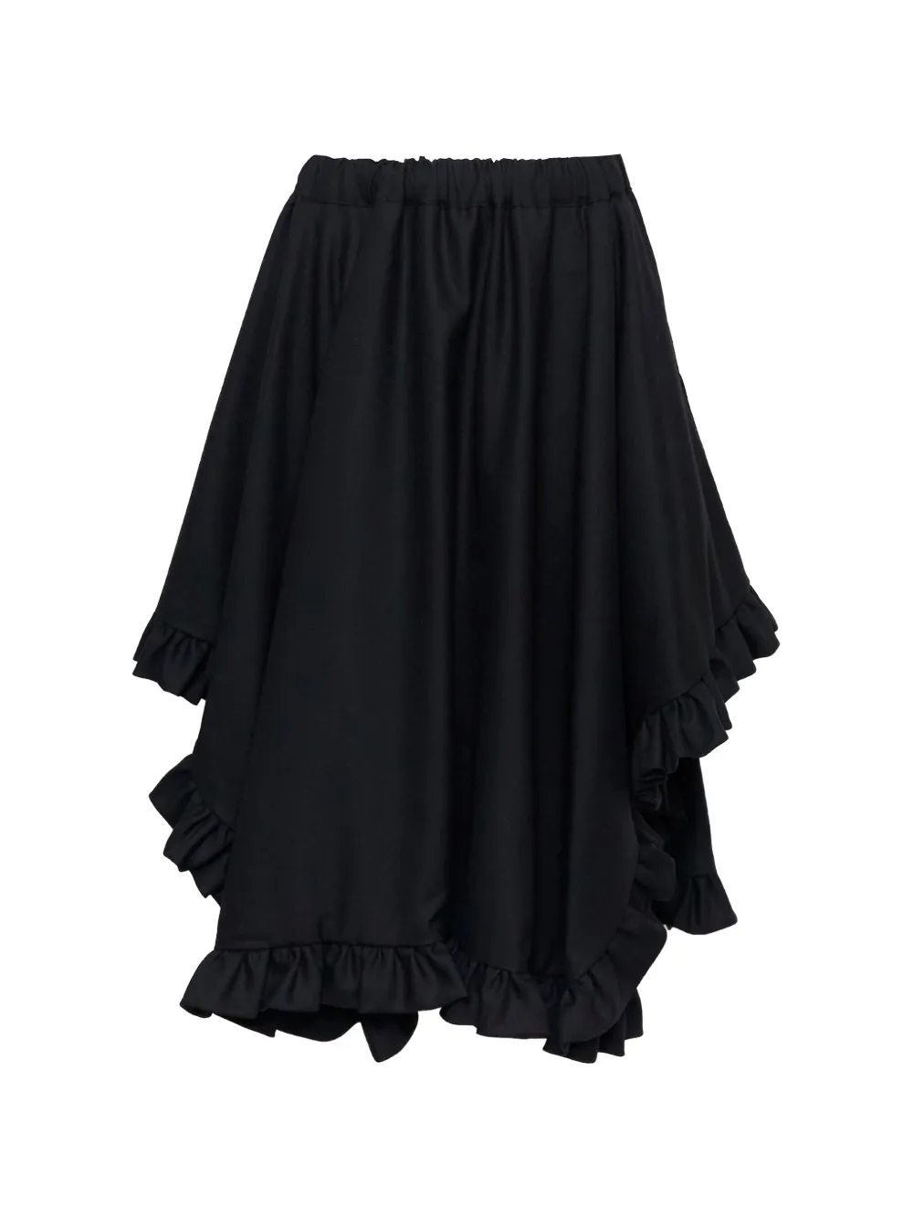 Noir Kei Ninomiya ruffled asymmetric-hem skirt - Nero