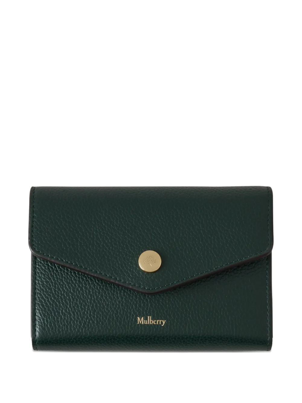 Mulberry grained-leather press-stud wallet - Verde