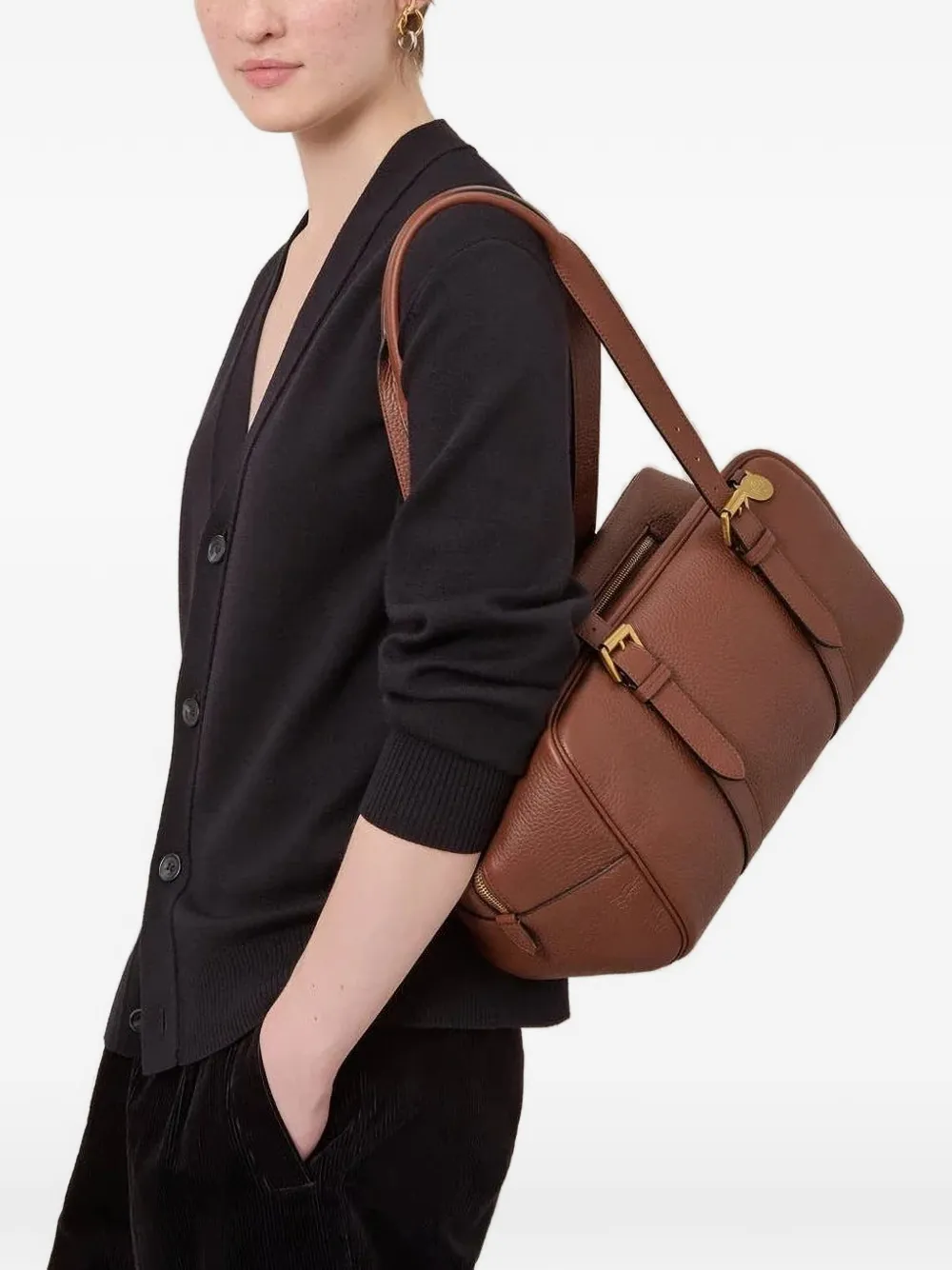 Mulberry Boston shopper met gespbandje Bruin