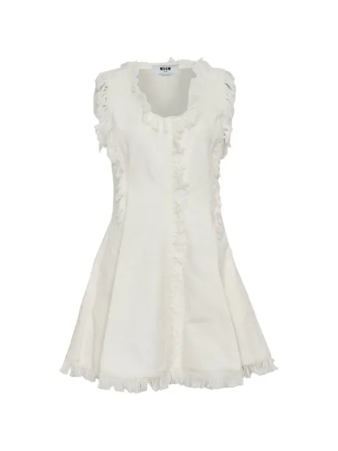 MSGM frayed-trim textured mini dress