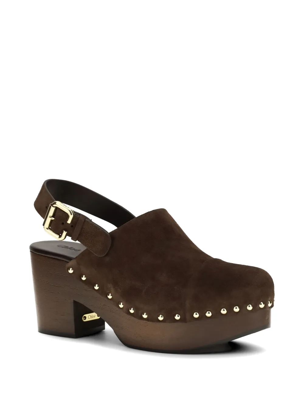 Chloé Jeannette stud-embellished heeled mules Bruin