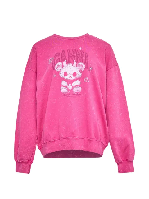 GANNI Isoli teddy-print sweatshirt