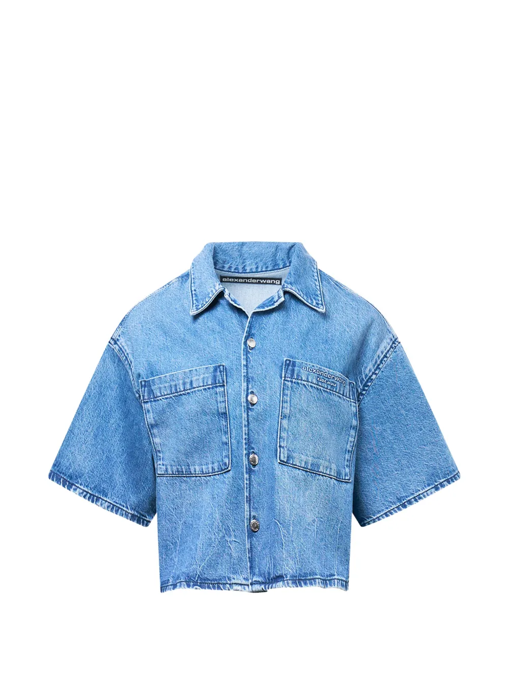 Alexander Wang cropped short-sleeve shirt - Blue