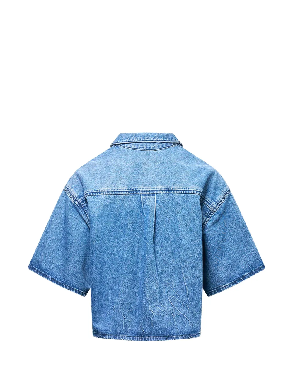 Alexander Wang Cropped blouse met korte mouwen Blauw